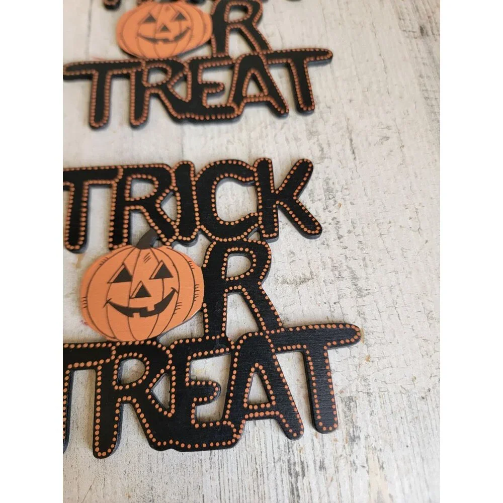 Trick or treat magnet‎ wooden Halloween vintage home decor set